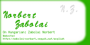norbert zabolai business card